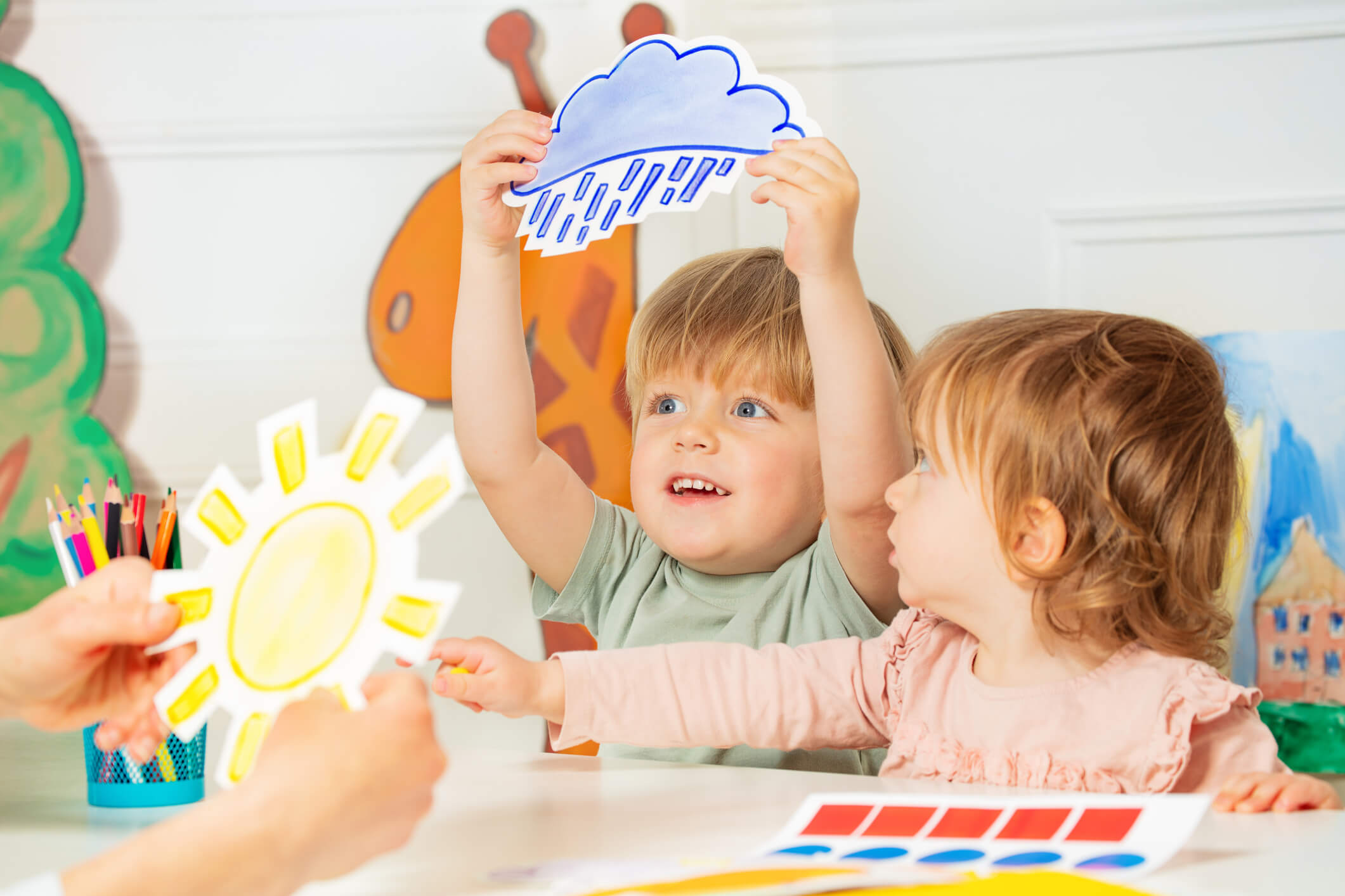 kids drawing weather art