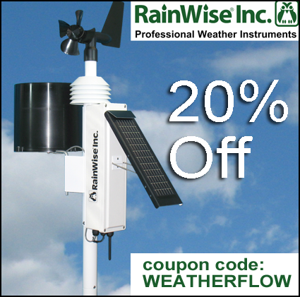 RainWise Inc Professional Weather Instruments 20% off coupon code promo