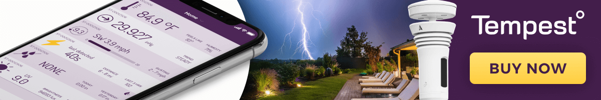 the tempest weather system sending weather data to a smartphone